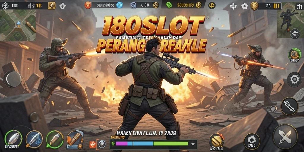 Tampilan gameplay 180SLOT yang mendebarkan di arenas pertempuran.