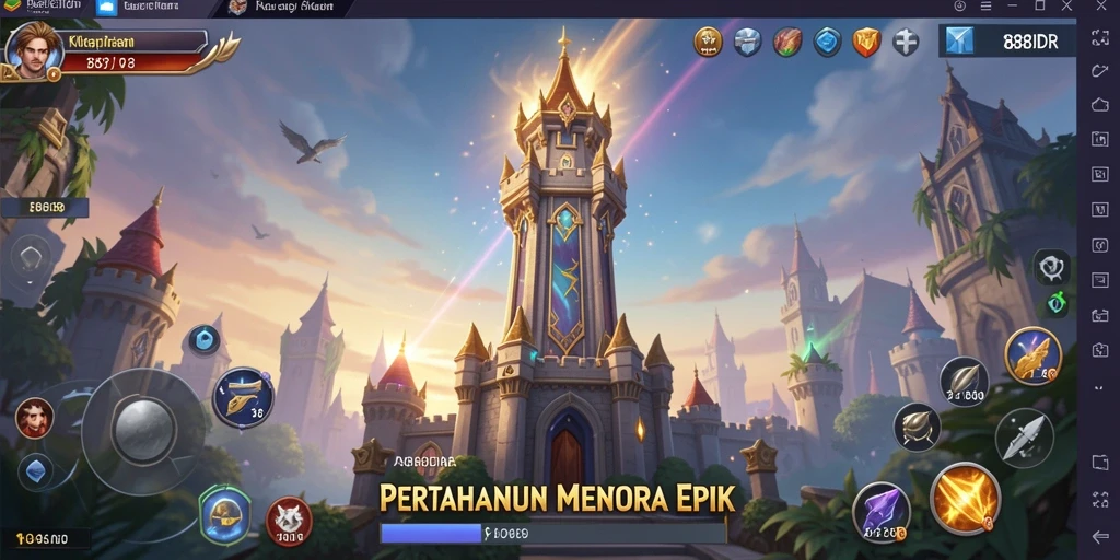 Tangkapan layar menampilkan aksi seru dalam gameplay Tower Defense.