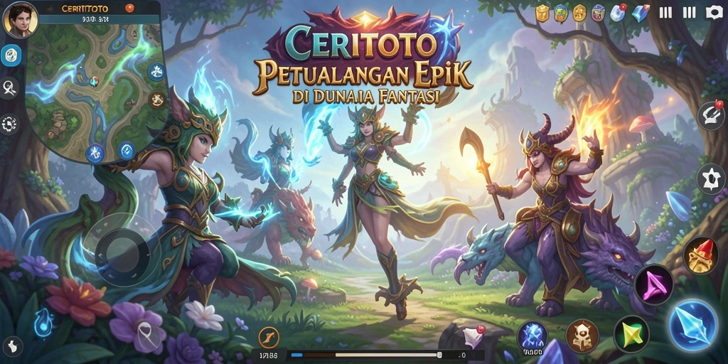 Tangkapan layar gameplay CERITOTO yang menampilkan aksi seru dan dunia fantasi.