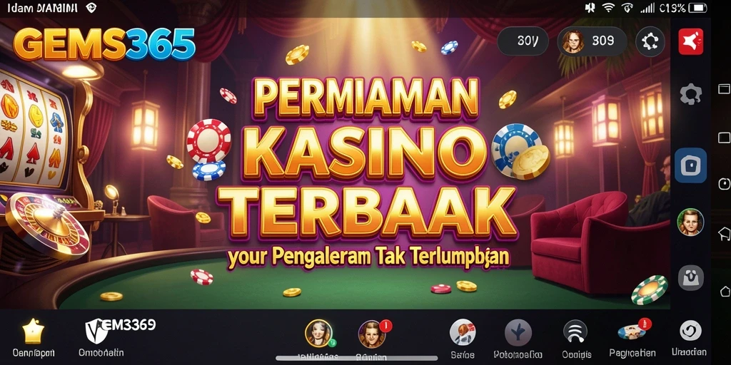 Screenshot GEMS365 menampilkan aksi permainan kasino yang seru.