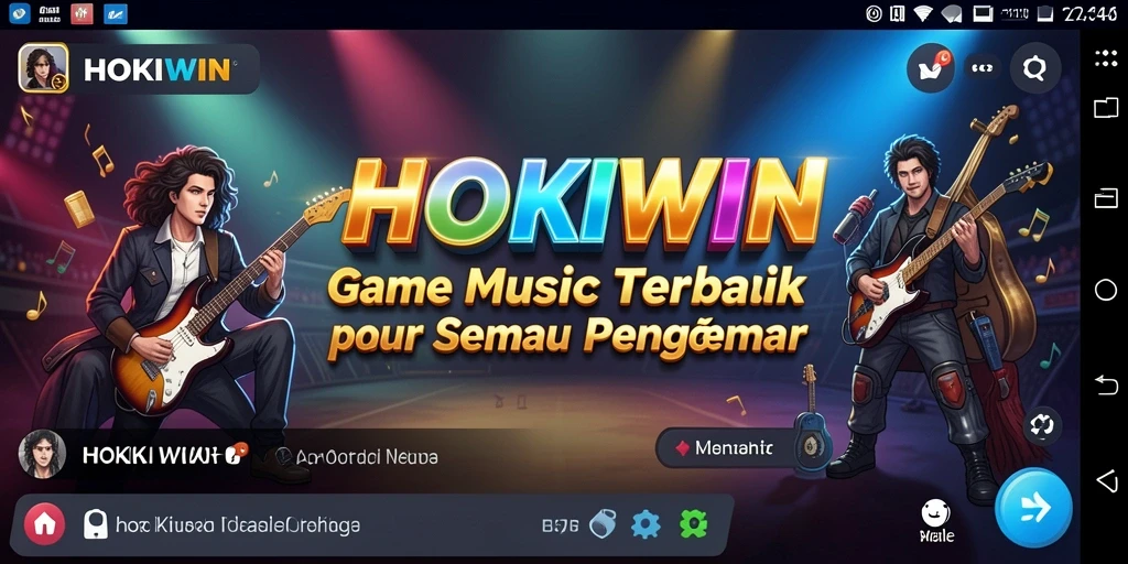 Tampilan utama HOKIWIN menampilkan gameplay musik yang seru dan interaktif.