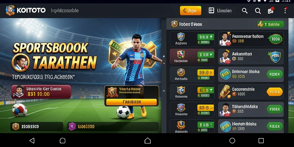 Screenshot gameplay KOITOTO menampilkan taruhan olahraga yang mendebarkan.