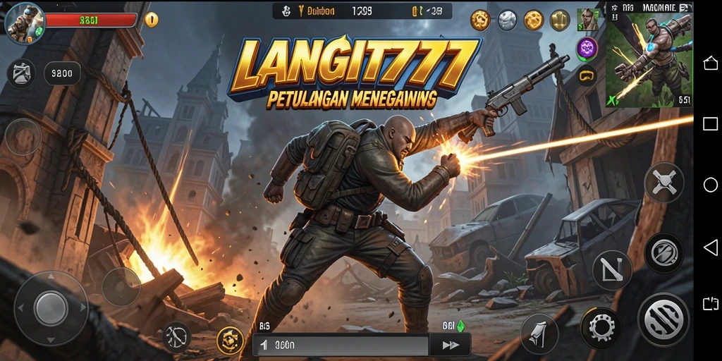 Tangkapan layar menunjukkan pertarungan intens dalam LANGIT777.
