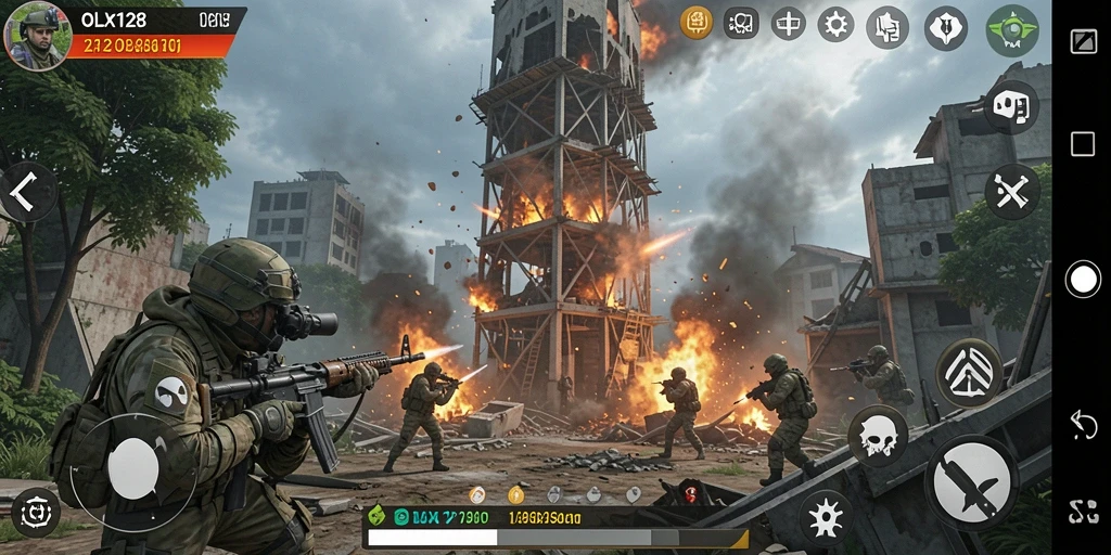 Tampilan menarik gameplay Tower Defense di OLX128.