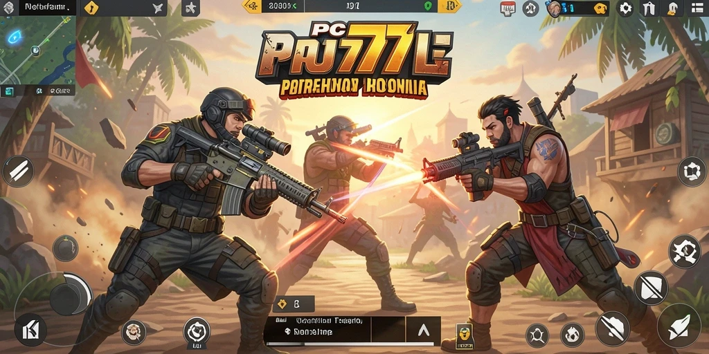 Gameplay seru dalam PC777 di tengah pertempuran Battle Royale.