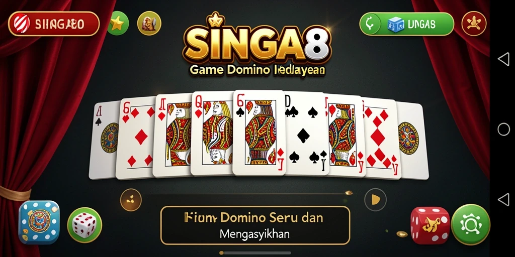 Gameplay seru SINGA8 dengan berbagai mode permainan Domino.
