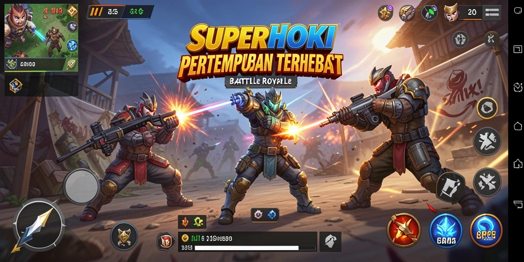 Gameplay seru dan menegangkan di SUPERHOKI dengan berbagai karakter.